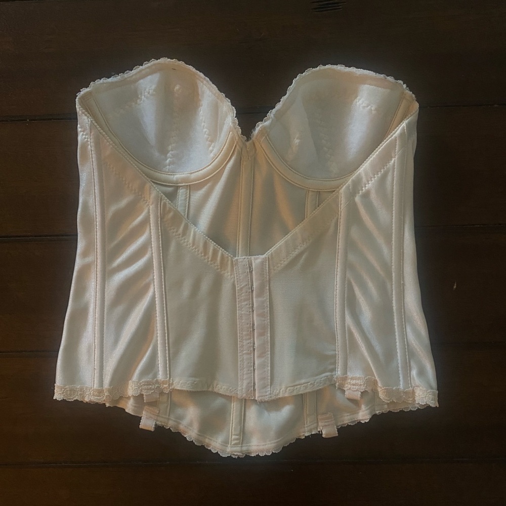 Carnival vintage women's cream bustier corset size 34B fairy castlecore regency - Picture 2 of 14